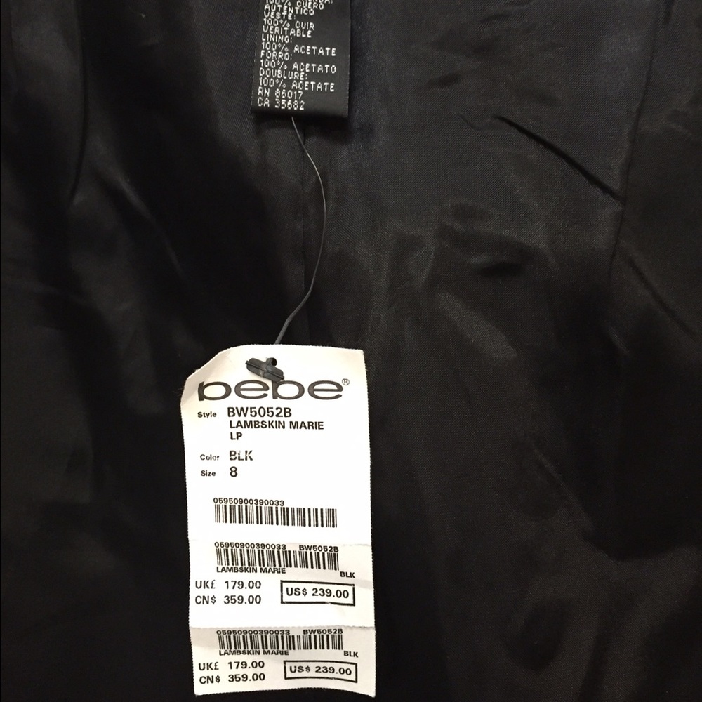 Low rise black lamb skin leather pants